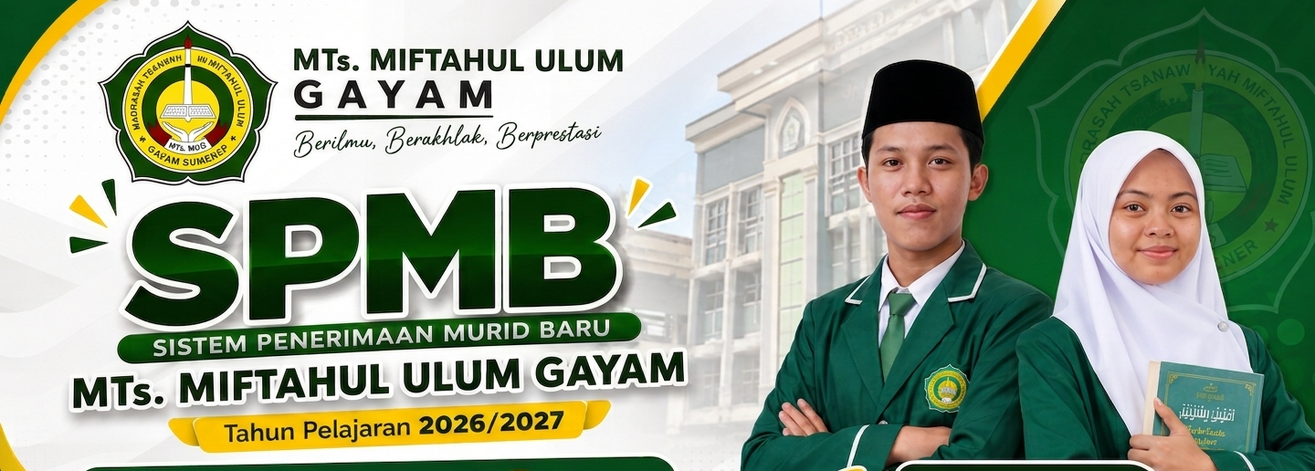 Header SPMB MTs Miftahul Ulum Gayam